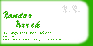 nandor marek business card
